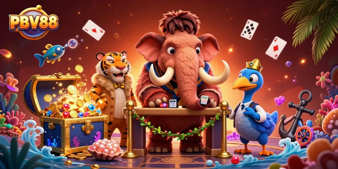 Engage in vibrant gameplay at PBV88 with a unique 3D casino scene featuring fantastical characters.