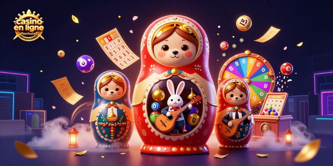Vivez l'expérience du casino en ligne retrait immédiat avec des ours russes et des éléments de jeu colorés.