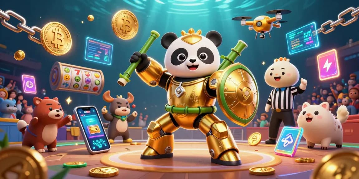 Vivez le meilleur casino en ligne France avec cette illustration dynamique de panda et robot au cœur d'un combat captivant.