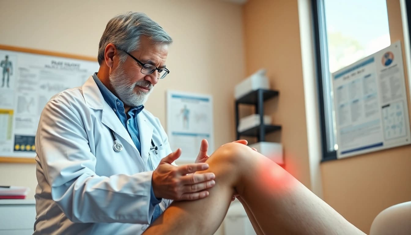 Applying DMSO for joint pain treatment in a healthcare setting, showcasing expert care.