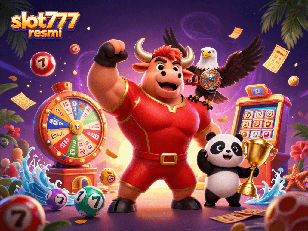 Experience a winning moment at slot777 resmi with our lively casino-themed illustration featuring vibrant gaming elements.