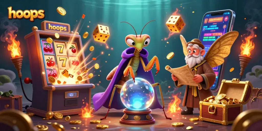 Experience the magic of hoops in a vibrant casino scene with dynamic elements and characters.