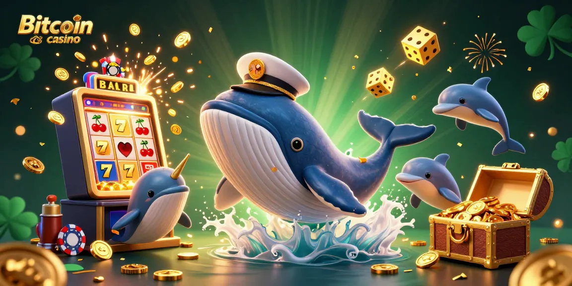 Jouez dans un Bitcoin casino, où une baleine captain et un narval s'épanouissent dans une mer de pièces et de jackpots!