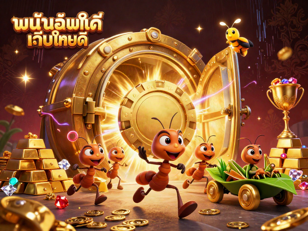การวิ่งขโมยชิปโป๊กเกอร์ขนาดใหญ่โดยมดในภาพ พนันออนไลน์ เว็บไหนดี