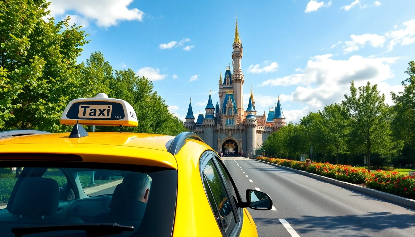 Enjoy a taxi from Charles de Gaulle to Disneyland Paris with a vibrant castle backdrop.