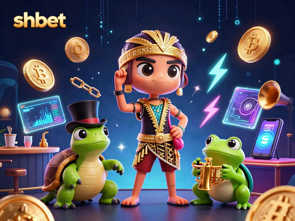 Experience thrilling gameplay at shbet with vibrant characters and crypto elements illuminating the scene.
