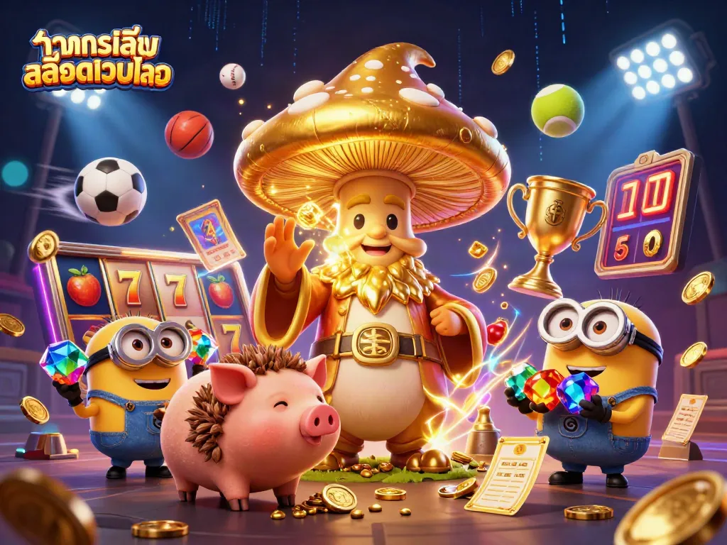 ทดลองเล่นสล็อตเว็บตรง กับภาพการ์ตูน 3D ของพ่อมดเห็ดทองคำที่เปลี่ยนทุกอย่างให้กลายเป็นทอง