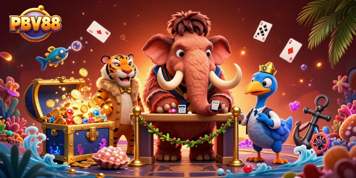 Engage in vibrant gameplay at PBV88 with a unique 3D casino scene featuring fantastical characters.