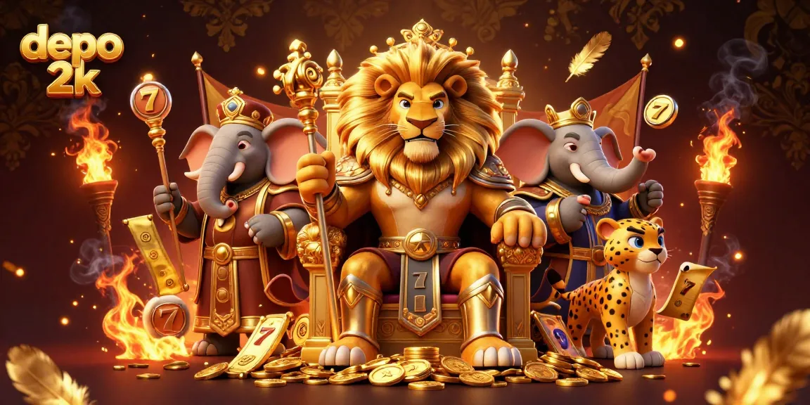 Menangkan jackpot dengan depo 2k dalam ilustrasi kasino yang penuh warna dan detail.