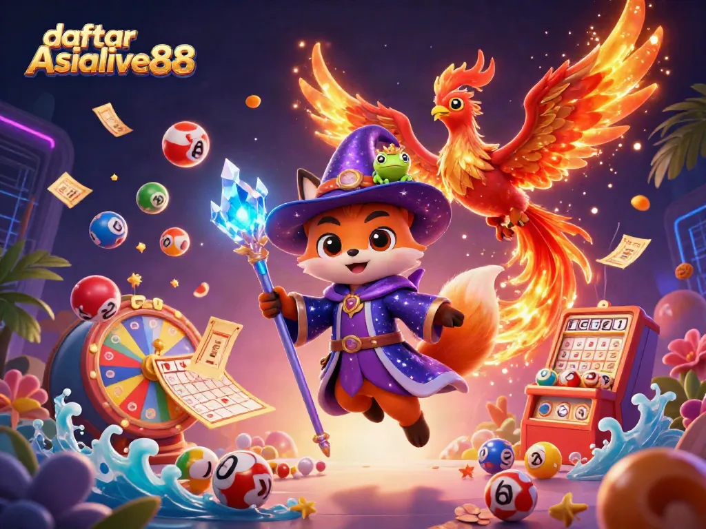 Engage with daftar Asialive88's exciting games featuring a mystical fox and flaming phoenix by dynamic lottery elements.