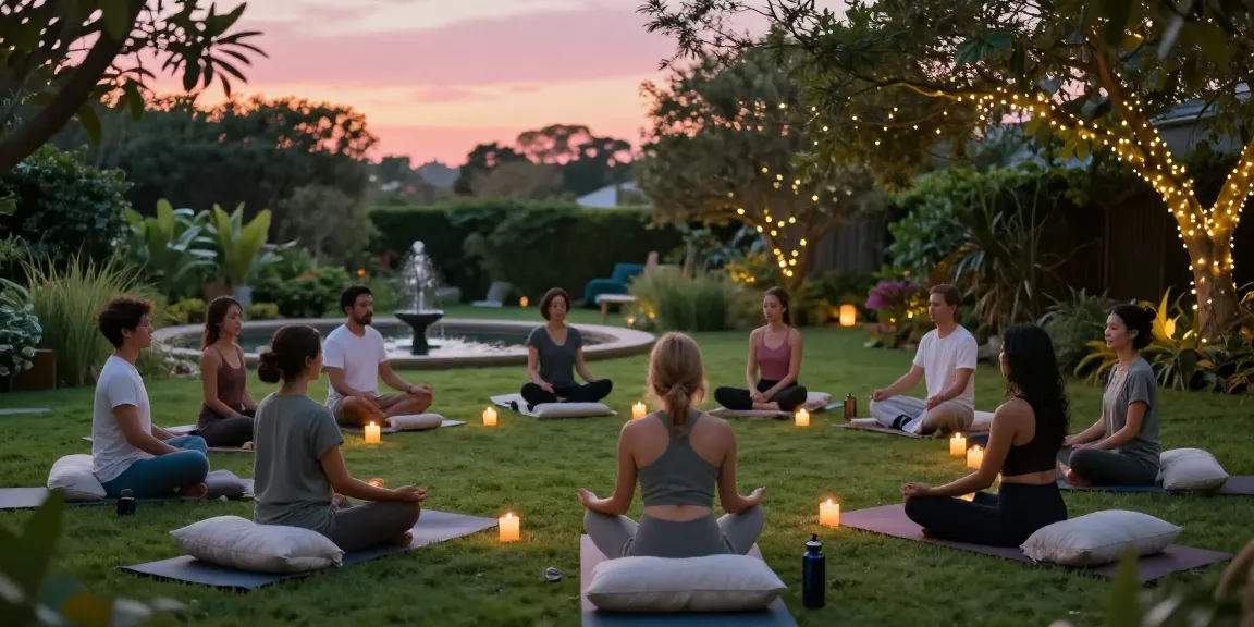 Join a guided meditation session in a serene garden at https://plasticsurgerykey.com, promoting relaxation and mindfulness.