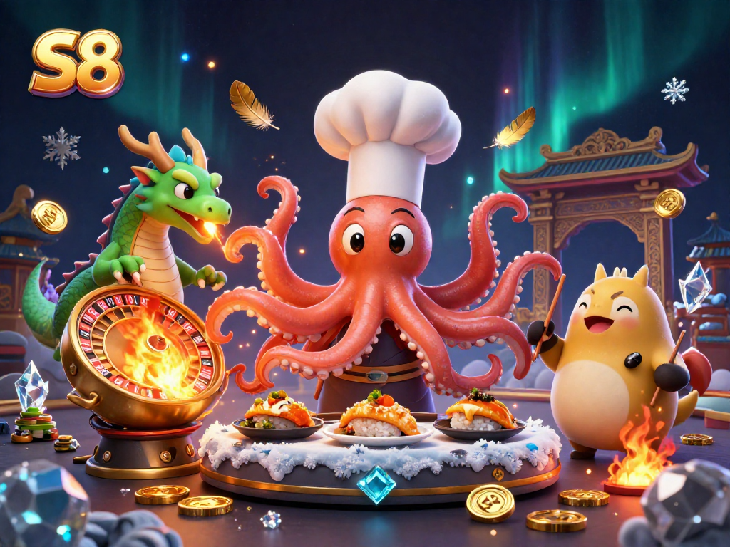 Experience thrilling gameplay at S8 with lively characters and dynamic casino elements in action.