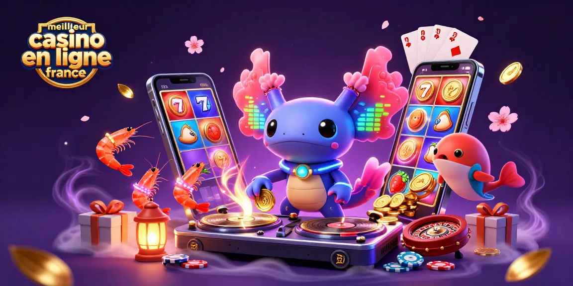 Découvrez le meilleur casino en ligne France avec un DJ axolotl vibrant dans un monde sous-marin.