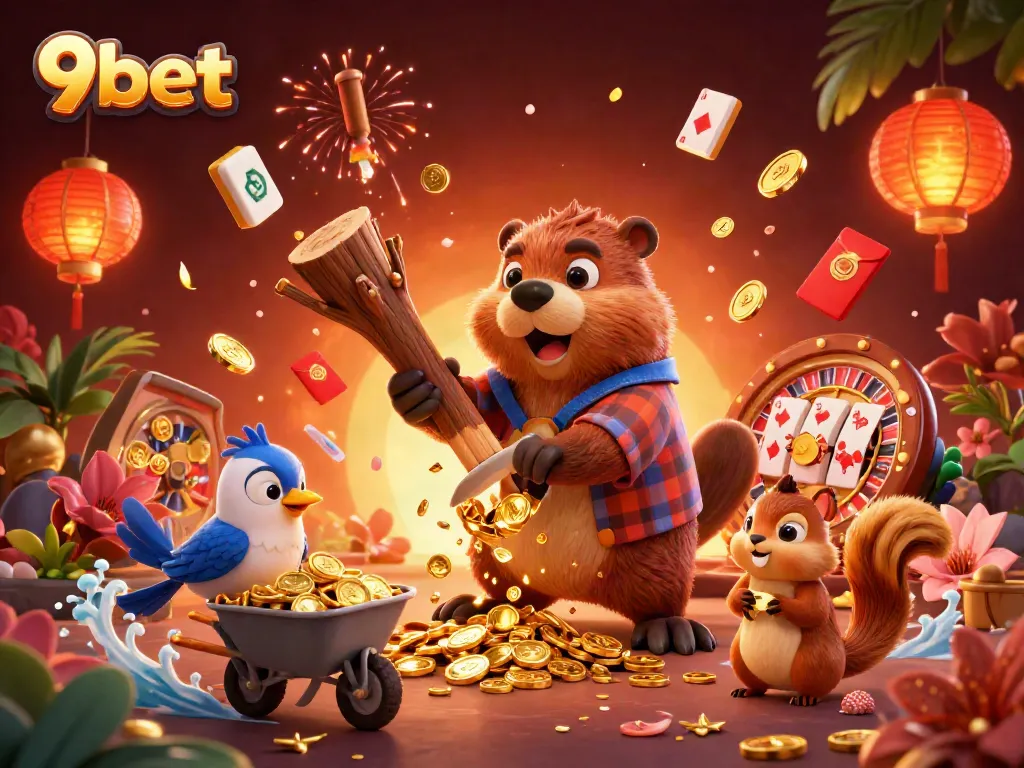 Experience winning moments with 9bet through a vibrant casino-themed illustration.