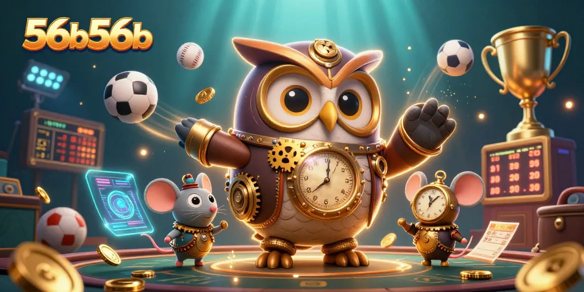 Engage in action at 56b56b with this vibrant 3D illustration of steampunk-themed casino dynamics.