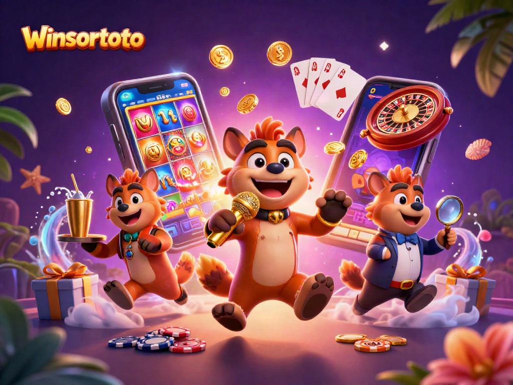 Menggali peluang menang di winsortoto dengan ilustrasi kasino dan permainan slot menarik.