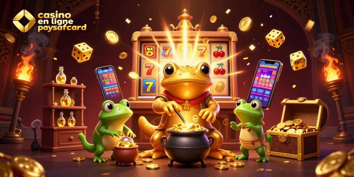 Jouez sur casino en ligne paysafecard avec une scène animée de la magie alchimique et des machines à sous éclatantes.