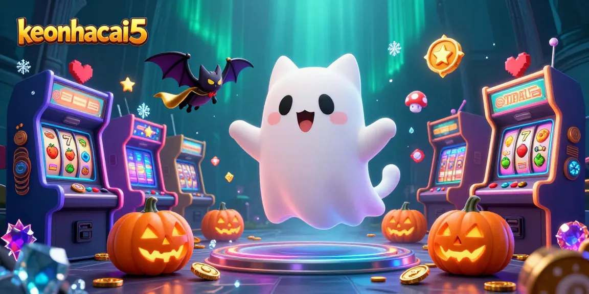 Engage in the haunted adventures of keonhacai5 featuring a ghost cat in a haunted casino scene.