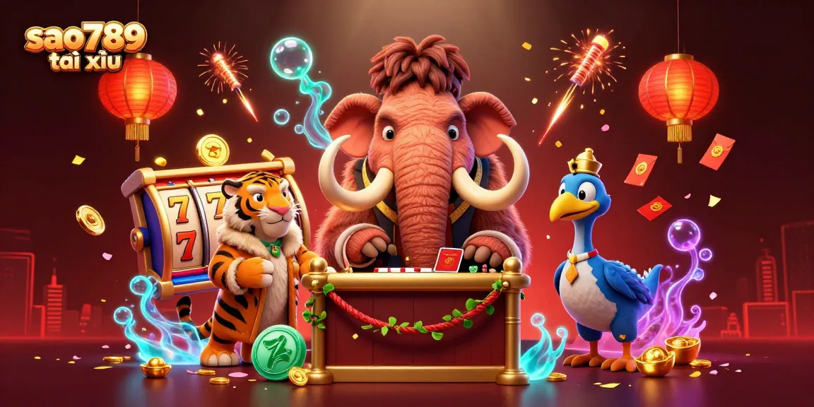 Engage in exciting sao789 tài xỉu action with a vibrant 3D casino scene featuring exotic characters.