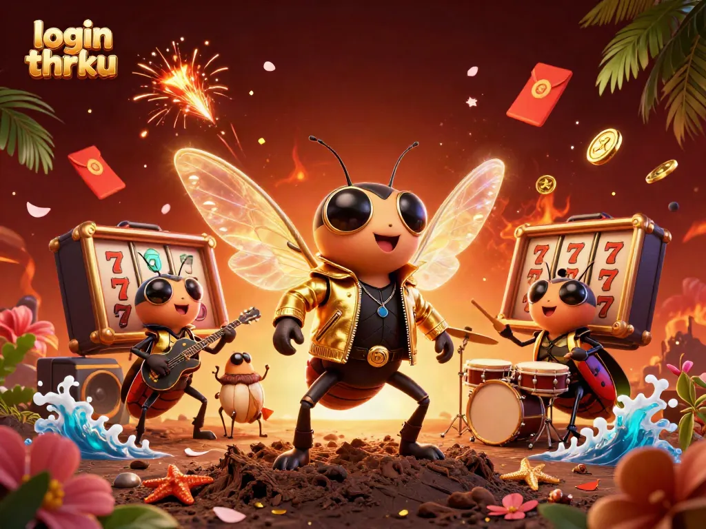 Experience the excitement of casino gaming with "login thrku" in a vibrant, dynamic 3D scene.