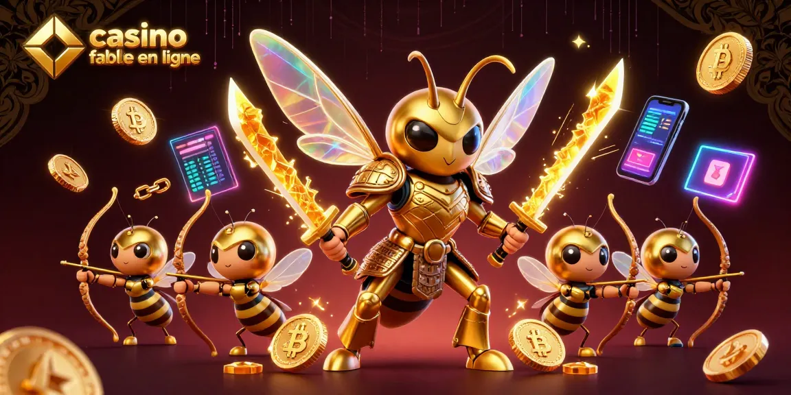 Découvrez un casino fiable en ligne avec des personnages en armure samouraï et des pièces de crypto-monnaie scintillantes.