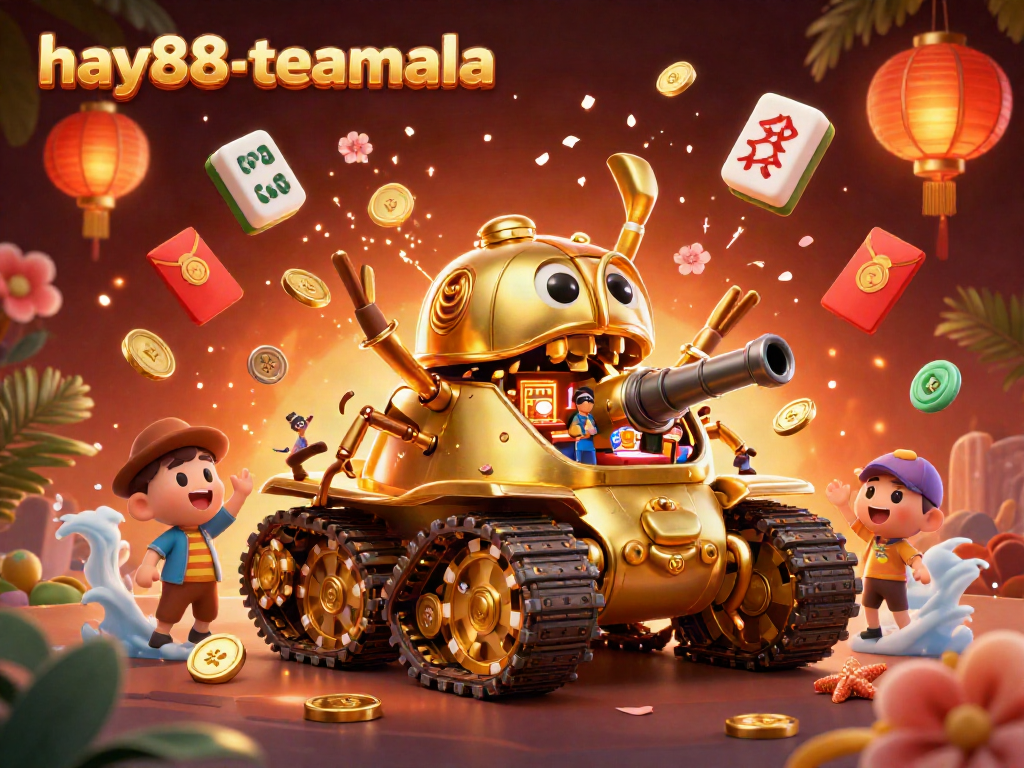 Experience the vibrant energy of hay88-teamala's casino scene with colorful elements and festive characters.