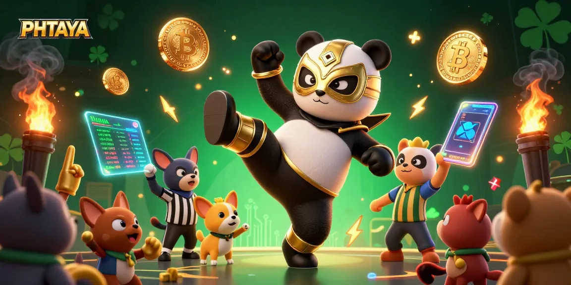 PHTAYA showcases exhilarating animal-themed casino action with 3D characters, crypto coins, and vibrant atmosphere.