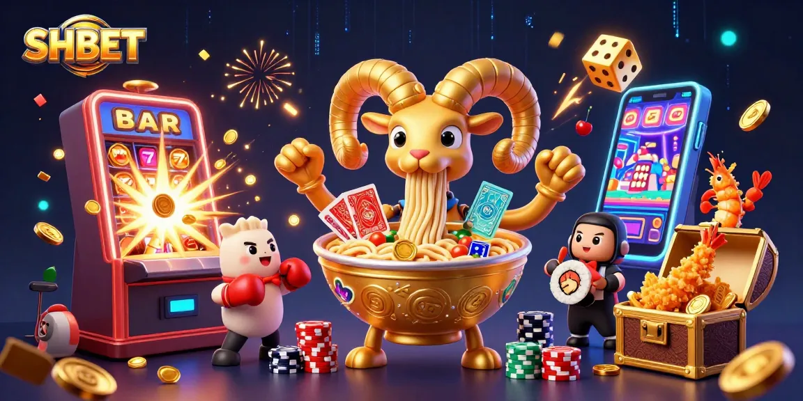 Join the excitement at SHBET with a vibrant casino scene featuring colorful characters and jackpot hits.