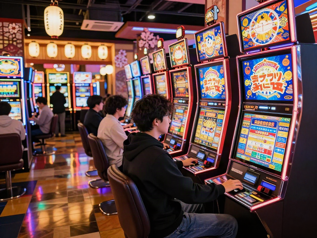 Exciting scene of a player enjoying slot jepang in a vibrant casino atmosphere.