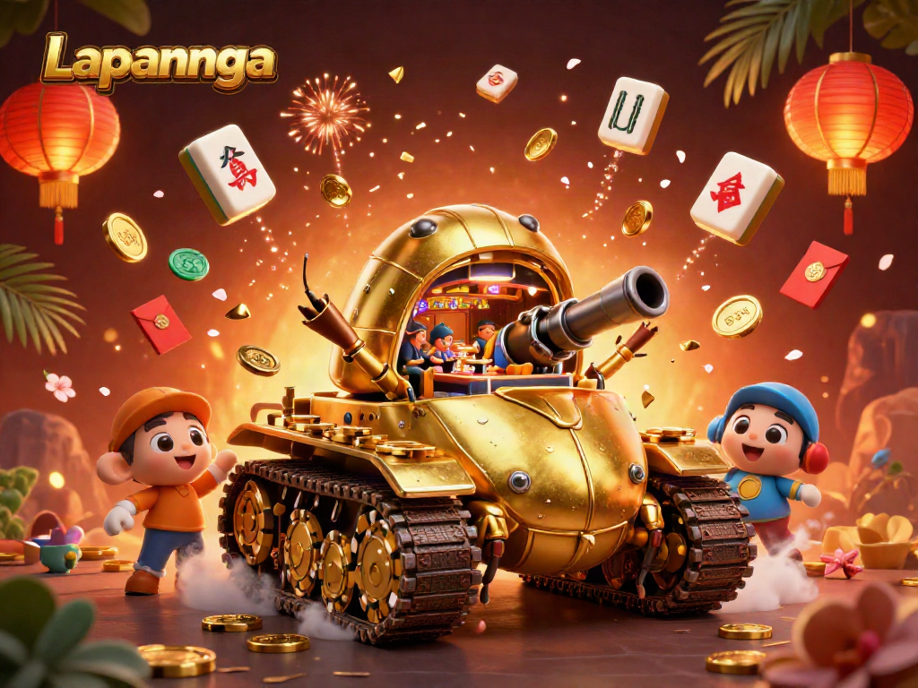 Permainan menegangkan di Lapannaga dengan tank keledai emas dan kasino mini di dalamnya.