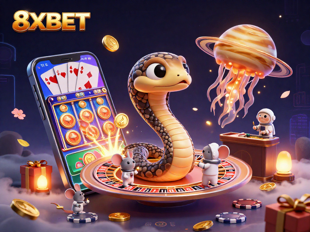 Experience exciting gameplay with 8XBET featuring astronaut mice betting on the cosmic casino rings.