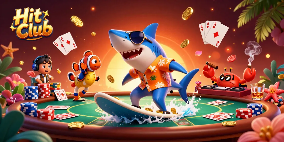 Experience the thrill of Hit Club gaming with dynamic 3D characters and vibrant casino elements.