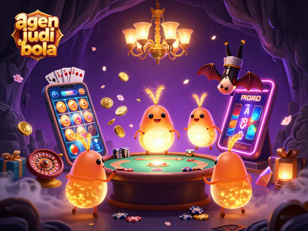 Experience thrilling gaming action at agen judi bola with vibrant characters lighting a dynamic casino scene.