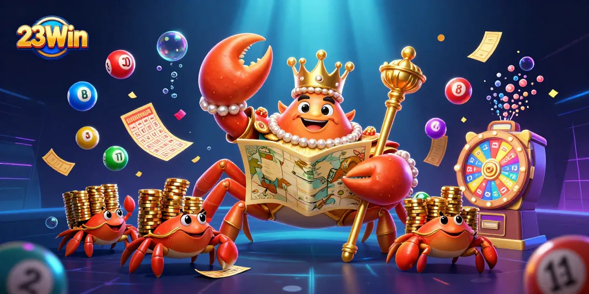 Experience exciting 23Win with colorful lottery balls and engaging casino elements in a dynamic underwater scene.