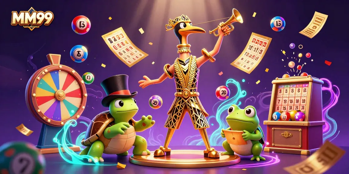 Engage with the thrilling MM99 gaming experience under colorful dynamics of casino elements.
