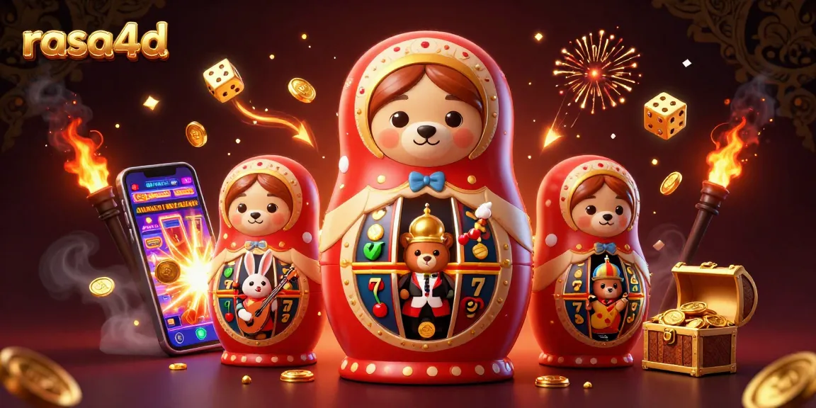 Rasa4D memberikan pengalaman menyenangkan saat bermain slot dengan karakter beruang Matryoshka.