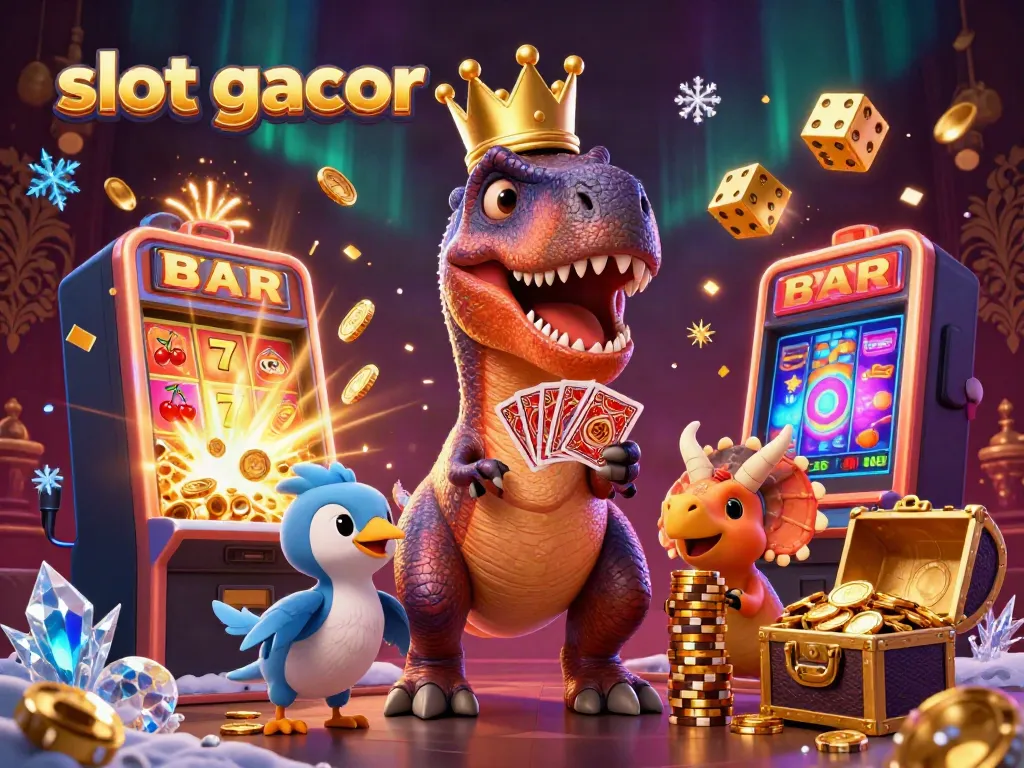Engage with slot gacor-winning adventures featuring vibrant casino elements and animated friends.