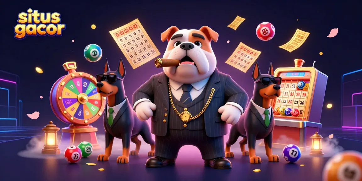 situs gacor shows a vibrant 3D scene with a mafia boss and lottery elements, enhancing the gambling experience.