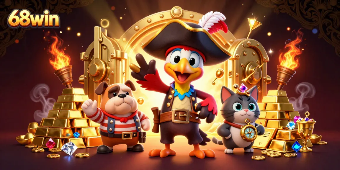 Engage in thrilling gameplay at 68win with vibrant pirate-themed treasures and dynamic casino elements.
