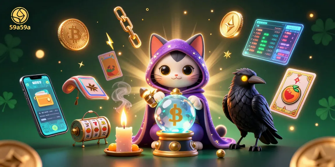 Jogando no 59a59a, misticismo e criptomoedas se fundem em um cassino vibrante e intrigante.