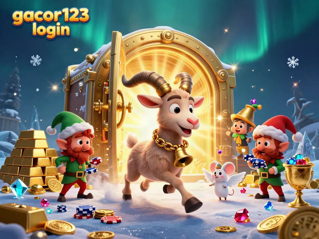 Win big with gacor123 login - festive casino scene featuring cartoon characters in action