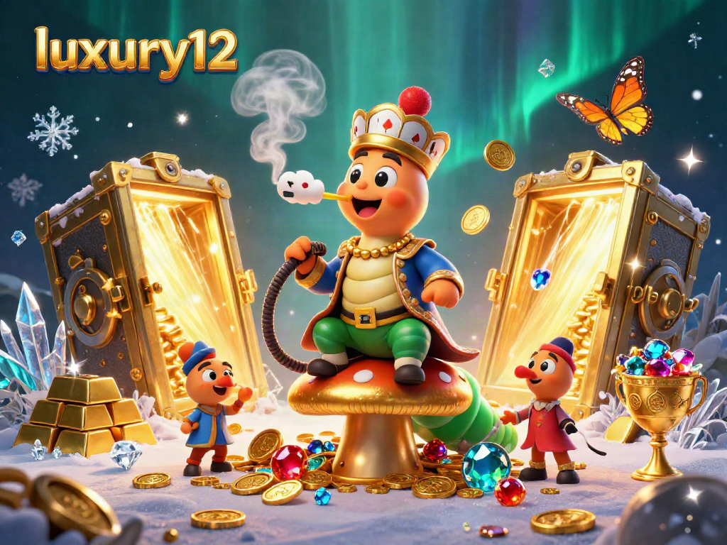Engage in thrilling gameplay at luxury12, featuring a vibrant casino scene with treasures and poker symbols.