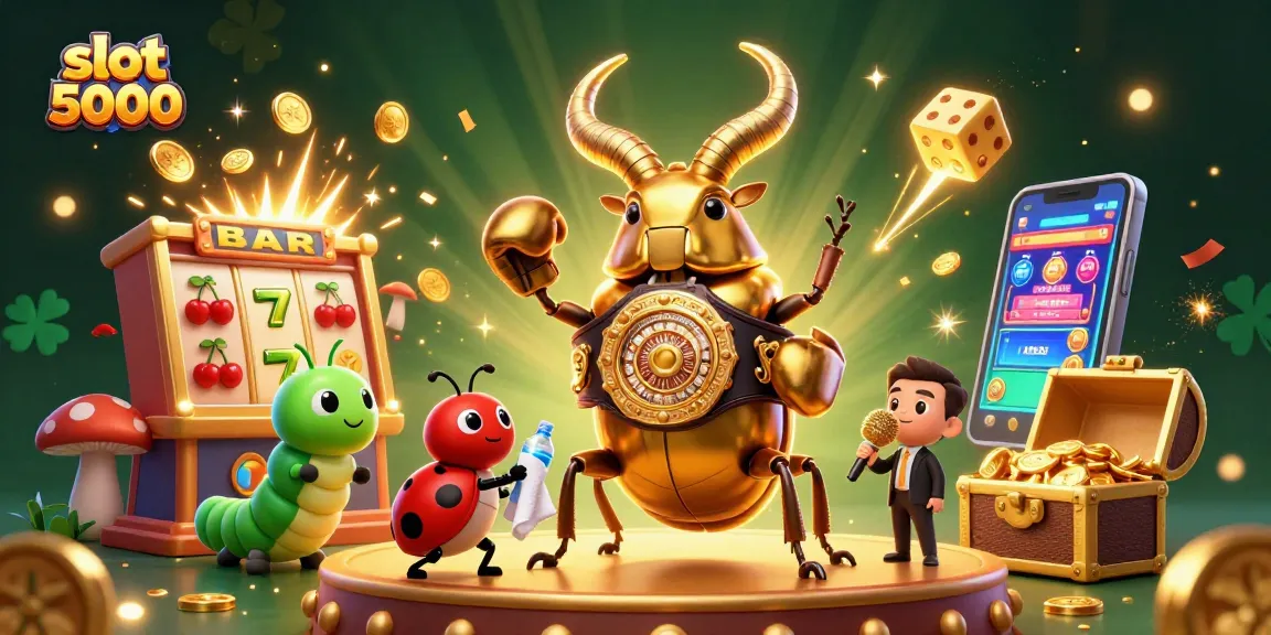 Slot 5000: Menang besar dengan jackpot di mesin slot dalam ilustrasi kasino yang memukau.
