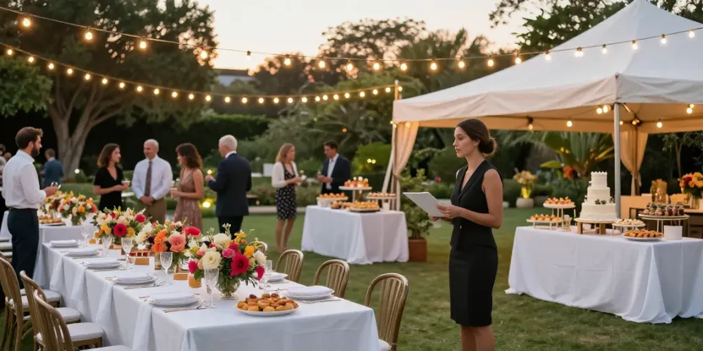 Event rentals showcase outdoor elegance with beautiful setups and decorations