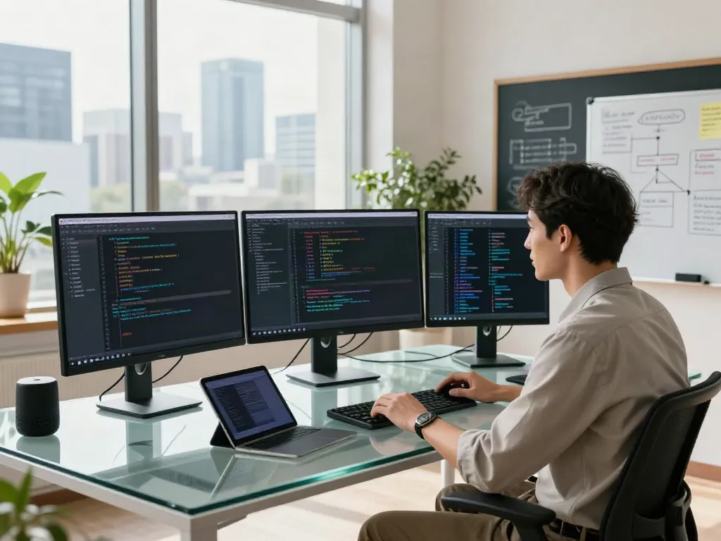 Data scientist in AI training data workspace using dataset finder tools and visualizations.