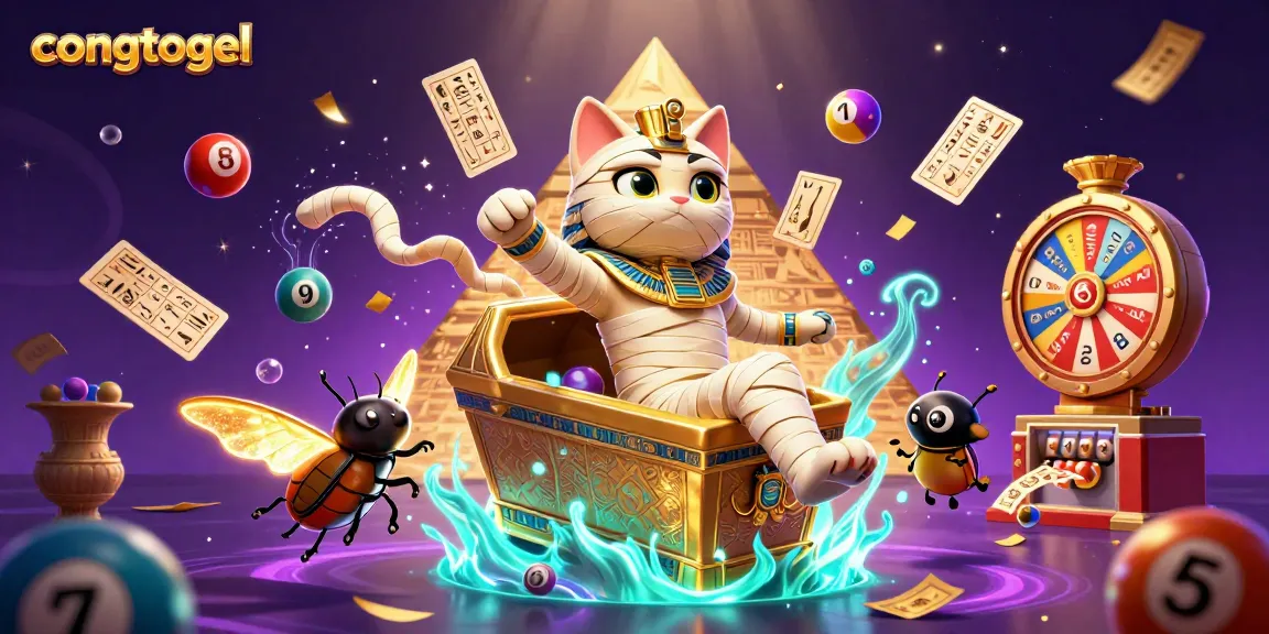 Win big with congtogel while the Egyptian mummy cat and a scarab beetle bring excitement!