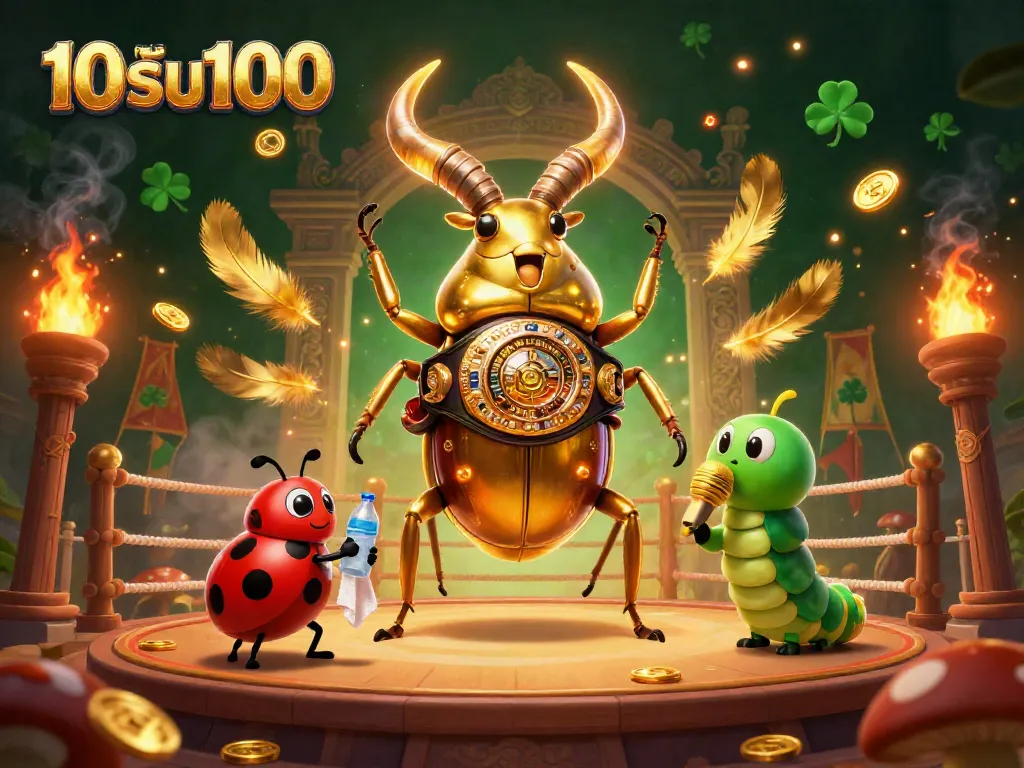 ภาพ 3D การต่อสู้ในคาสิโนขนาดใหญ่ที่แสดงถึงโปรโมชั่น 10รับ100 ที่น่าตื่นเต้น