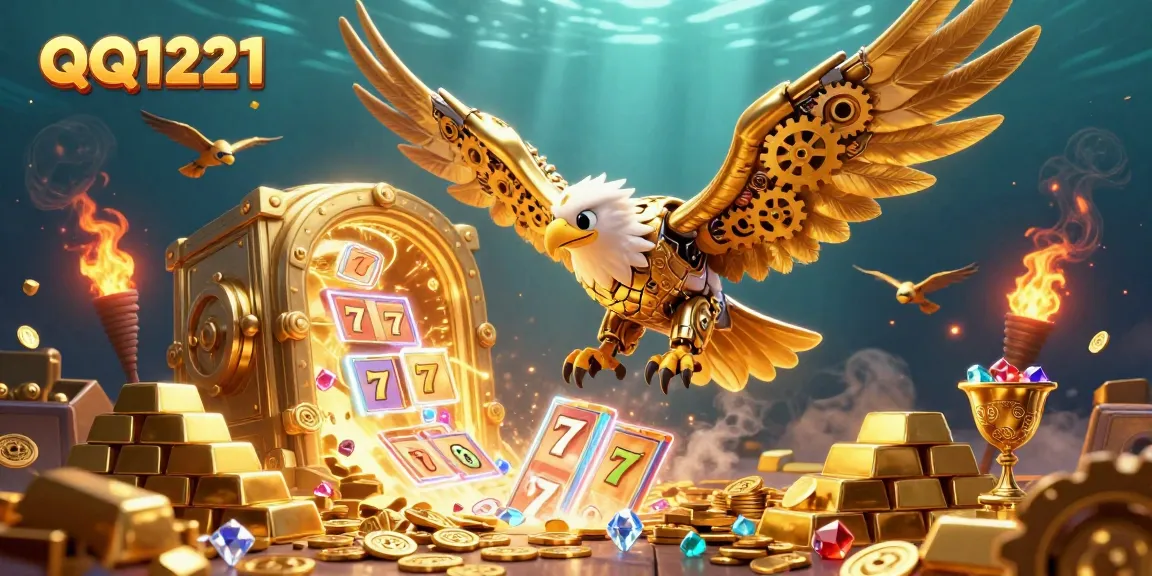 Experience thrilling play with QQ1221's 3D illustration of a golden eagle and dynamic slots.