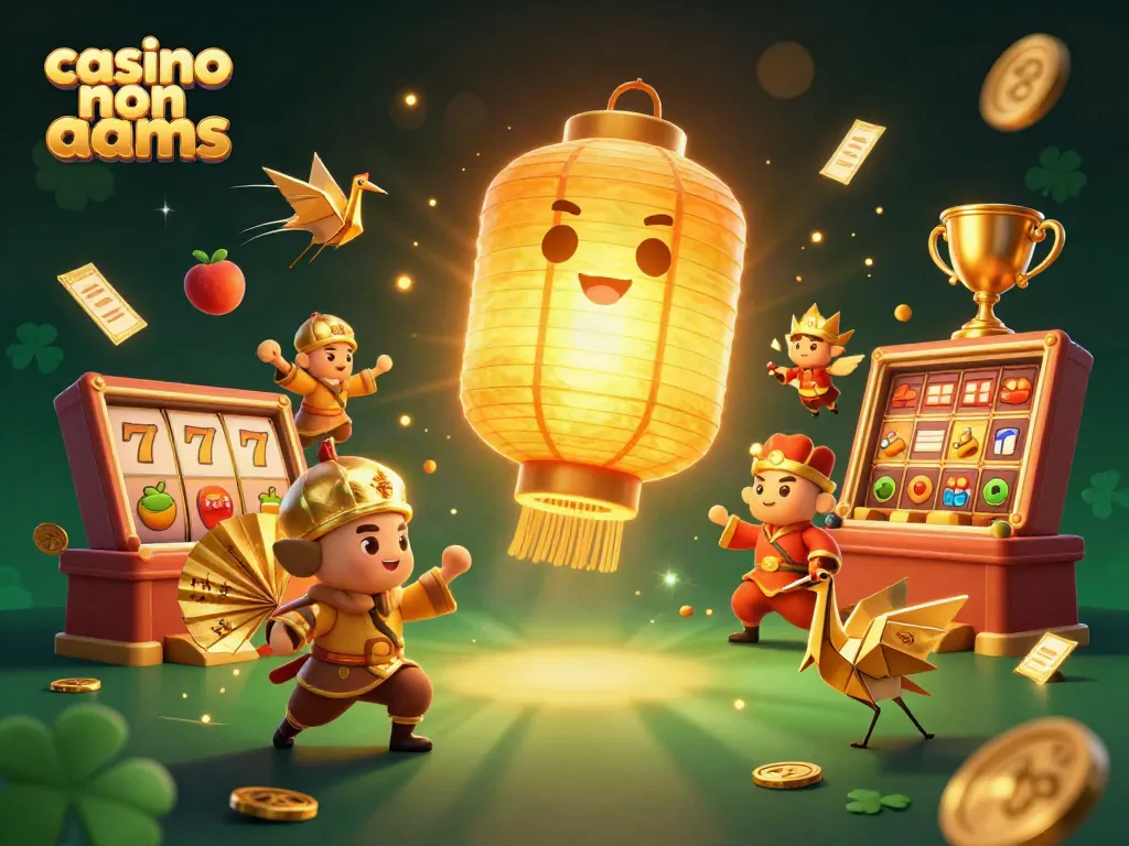 Gioca ai casino non AAMS con slot colorate e simboli fortunati in un'illustrazione vivace.