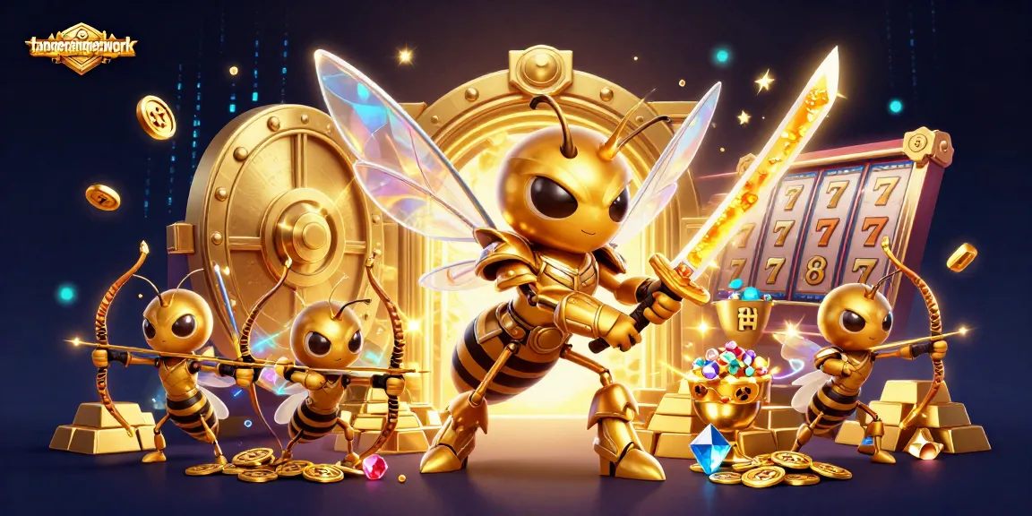 Menggulung jackpot tangerangnetwork saat bermain slot dengan elemen berkilau dan karakter menarik di latar belakang.